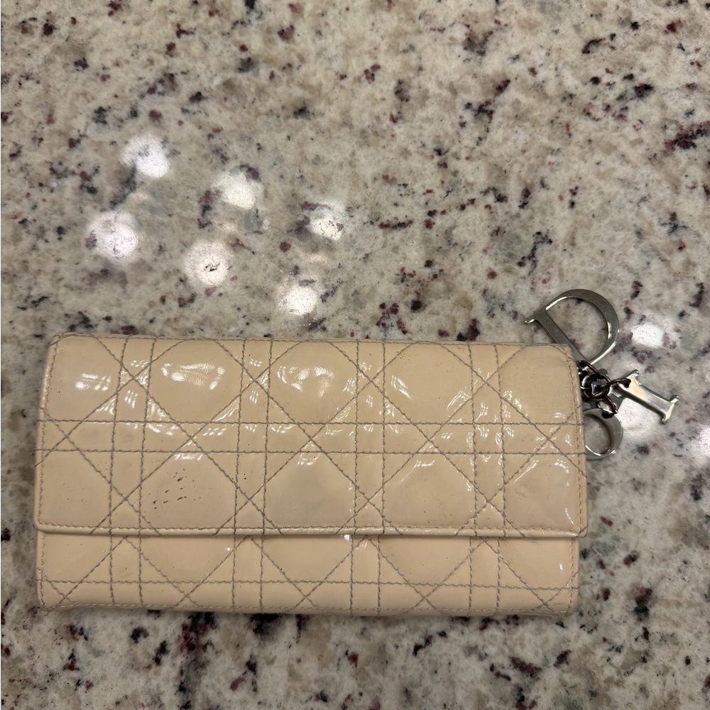 Dior Beige Quilted Wallet